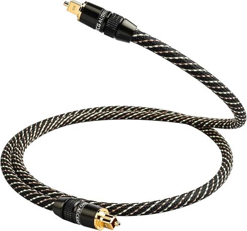 كابل الصوت البصري Audiophile HIFI-POF ، مقابس مطلية بالذهب 24K ، كابل الصوت البصري الرقمي مع جديلة نايلون ، متوافق مع أجهزة استقبال AV ، التلفزيون ، مكبر صوت ، قرص مضغوط ومسرح منزلي (9.84 قدم/3M) in Kuwait