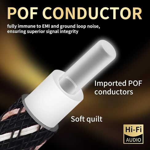 كابل الصوت البصري Audiophile HIFI-POF ، مقابس مطلية بالذهب 24K ، كابل الصوت البصري الرقمي مع جديلة نايلون ، متوافق مع أجهزة استقبال AV ، التلفزيون ، مكبر صوت ، قرص مضغوط ومسرح منزلي (9.84 قدم/3M) in Kuwait
