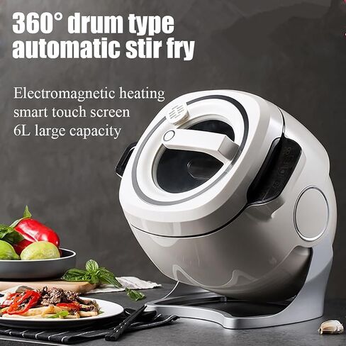 آلة الطهي التلقائي ، 6L Auto Cooking Wok Fried Rice Machine ، بداية ذكية بنقرة واحدة ، دوران أوتوماتيكي 360 درجة ، للقلي ، الطهي ، الطهي ، 110V1000W in Saudi Arabia