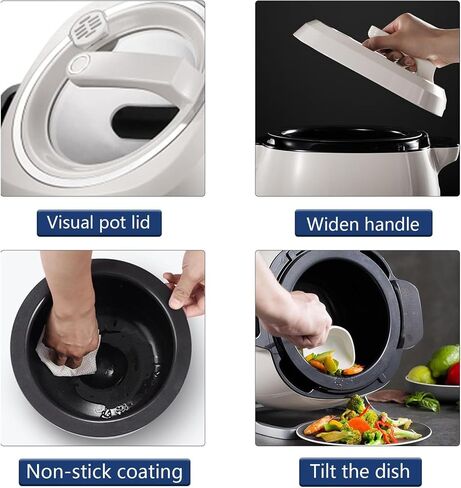 آلة الطهي التلقائي ، 6L Auto Cooking Wok Fried Rice Machine ، بداية ذكية بنقرة واحدة ، دوران أوتوماتيكي 360 درجة ، للقلي ، الطهي ، الطهي ، 110V1000W in Saudi Arabia