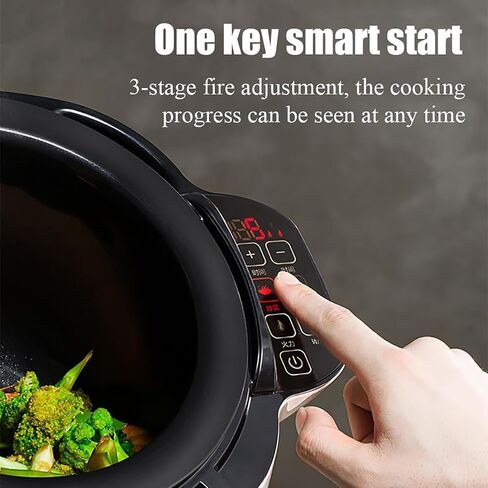 آلة الطهي التلقائي ، 6L Auto Cooking Wok Fried Rice Machine ، بداية ذكية بنقرة واحدة ، دوران أوتوماتيكي 360 درجة ، للقلي ، الطهي ، الطهي ، 110V1000W in Saudi Arabia