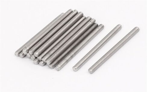 uxcell M3 x 30mm 0.5mm الملعب 304 الفولاذ المقاوم للصدأ بالكامل الخيوط قضبان فضية اللون 20 قطعة in Saudi Arabia