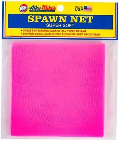 ATLAS Spawn NET 3" X 3" - Ideal for Bait Sacs – Salmon Eggs, Liver, Soft & Cut Bait - Versatile Aquatic Mesh for Fishing Enthusiasts - Premium Quality for Successful Fishing Ventures - 250 Ct Pink in Saudi Arabia