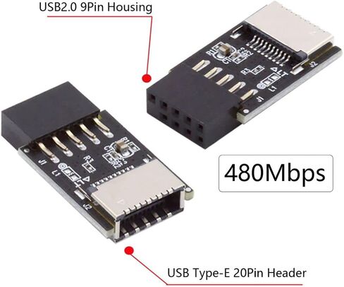 chenyang USB 2.0 9Pin Male to USB 3.1 Type E Key-A Female Front Panel Socket to 9Pin Mainboard Header Extension Adapter in Saudi Arabia