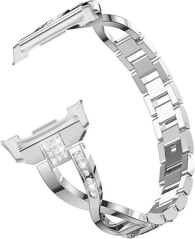 Compatible for Samsung Galaxy Watch 8 40mm 44mm/8 Classic 46mm Bands, Women Metal Replacement Bling Jewelry Bracelet Rhinestone Strap Wristband for Galaxy Watch 8/8 Classic in Saudi Arabia