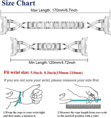 Compatible for Samsung Galaxy Watch 8 40mm 44mm/8 Classic 46mm Bands, Women Metal Replacement Bling Jewelry Bracelet Rhinestone Strap Wristband for Galaxy Watch 8/8 Classic in Saudi Arabia