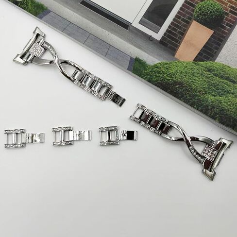Compatible for Samsung Galaxy Watch 8 40mm 44mm/8 Classic 46mm Bands, Women Metal Replacement Bling Jewelry Bracelet Rhinestone Strap Wristband for Galaxy Watch 8/8 Classic in Saudi Arabia