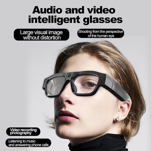 Smart Glasses with Camera, 4k Video Camera Glasses with TF card, Recording Glasses for Driving Riding Training VX18 in Saudi Arabia