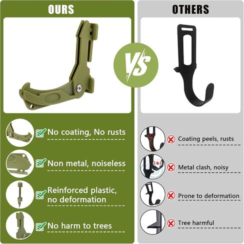 4Pcs Saddle Hunting Bow Hangers, Saddle Hunting Gear Accessory Hooks for Gear Strap Treestand Rope, Sturdy and Lightweight, Outdoor Tree Stand Bow & Gear Hanger for Camping Hiking in Saudi Arabia