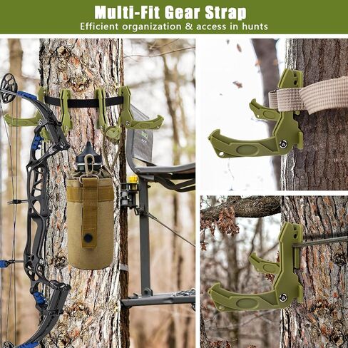 4Pcs Saddle Hunting Bow Hangers, Saddle Hunting Gear Accessory Hooks for Gear Strap Treestand Rope, Sturdy and Lightweight, Outdoor Tree Stand Bow & Gear Hanger for Camping Hiking in Saudi Arabia