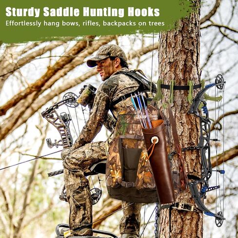 4Pcs Saddle Hunting Bow Hangers, Saddle Hunting Gear Accessory Hooks for Gear Strap Treestand Rope, Sturdy and Lightweight, Outdoor Tree Stand Bow & Gear Hanger for Camping Hiking in Saudi Arabia