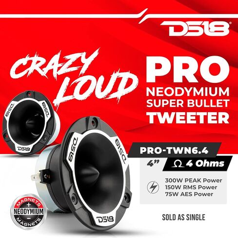DS18 PRO-TWN6.4 PRO 4 "Super Bullet Twitter High Compression Neodymium 1.25" لفائف الصوت 4 أوم in Saudi Arabia