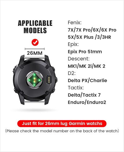 NotoCity for Fenix 7X Pro/6X Pro Band for Fenix 6X Strap Fenix 7X Band 26mm Width Fenix 5X Plus Wristband for Descent Mk2i/tactix Delta/tactix 7 Pro/tactix 7 AMOLED Soft Silicone Watch(Black) in Kuwait