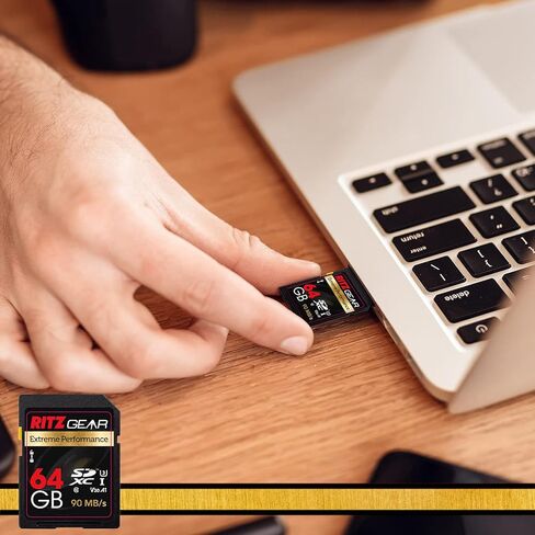 RITZ GEAR 64GB SDXC UHS-II SD CARD ، C10 ، U3 ، V60 ، CARM Full-HD و 8K لـ DSLR ، كاميرات الفيديو ذات جودة السينما in Saudi Arabia