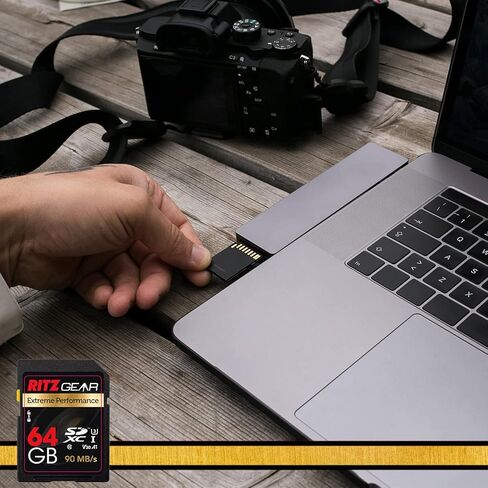 RITZ GEAR 64GB SDXC UHS-II SD CARD ، C10 ، U3 ، V60 ، CARM Full-HD و 8K لـ DSLR ، كاميرات الفيديو ذات جودة السينما in Saudi Arabia