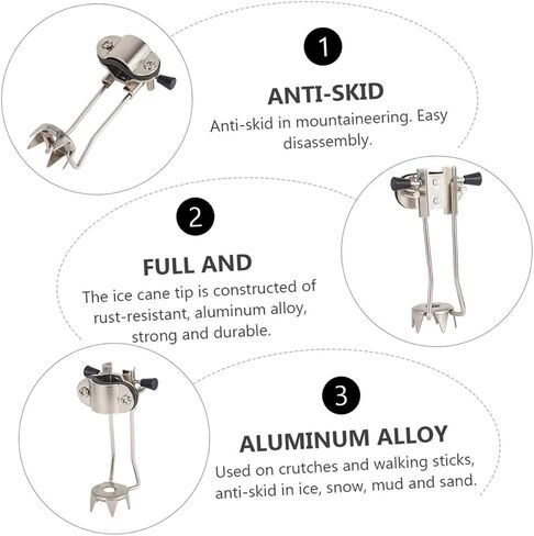 إكسسوارات Besportble Walk Claw Claw Claw for Cane Non Slip for Ice تعزيز الاستقرار والتوازن للتسلق في الهواء الطلق والفضة الرحلات in Saudi Arabia