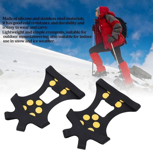 10 Tooth Outdoor Climbing Crampons Anti Slip Stainless Steel Mountaineering Ice Snow Gripper in Saudi Arabia