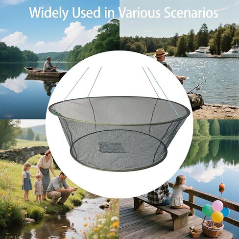 2 Pcs Foldable Fishing Net,Crab Traps, Minnow Trap,Versatile Hand Casting Cage for Crabs Minnows Lobster Shrimp Crawfish and More in Saudi Arabia