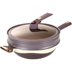 Home Micro Pressure Wok Non-stick Frying Pan Wok Wok Does Not Pick The Stove Fry with Steamer 32CM in Saudi Arabia