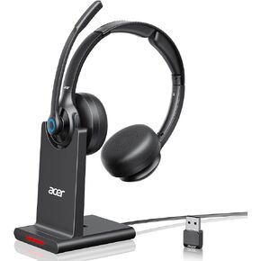 سماعة رأس لاسلكية Acer مع MIC للعمل - 2.4G Bluetooth 5.3 سماعات وضعية الوضع المزدوج ، بطارية 36 ساعة ، مكالمات مكالمات من الكريستال ، و USB Dongle للكمبيوتر الشخصي ، وسماعات الرأس Bluetooth للهاتف/الكمبيوتر اللوحي ، المنزل/مركز الاتصال in Kuwait