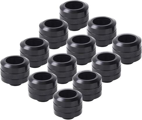 Alphacool Eiszapfen PRO HardTube G1/4" Fitting, 16mm OD, Deep Black, 12-pack in Saudi Arabia
