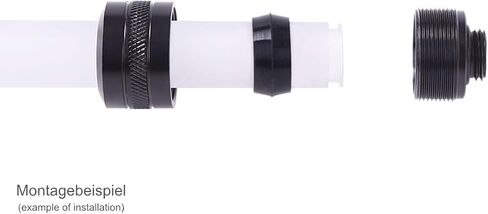 Alphacool Eiszapfen PRO HardTube G1/4" Fitting, 16mm OD, Deep Black, 12-pack in Saudi Arabia