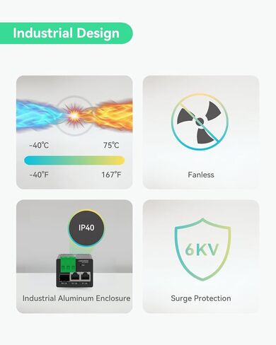 Linovision Mini 40W Poe+ Injector لكاميرات PTZ الكبيرة ، أو قوس جدارية أو صندوق تقاطع ، أو إخراج POE+ إضافي للسماعات أو AP ، نقل الألياف SFP in Kuwait