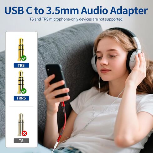 USB C إلى 3.5 مم محول مقبس سماعة الرأس (2 عبوة) لـ iPhone 16/16 Pro/15/15 Pro/Pro Max/Plus ، Type C Aux Aux Dongle Cable Compate مع iPad ، Samsung Galaxy S24 S23/S23/S22/S21ultra ، Macbook in Saudi Arabia