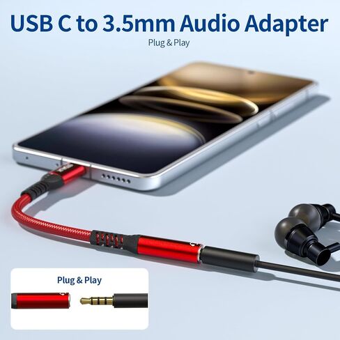 USB C إلى 3.5 مم محول مقبس سماعة الرأس (2 عبوة) لـ iPhone 16/16 Pro/15/15 Pro/Pro Max/Plus ، Type C Aux Aux Dongle Cable Compate مع iPad ، Samsung Galaxy S24 S23/S23/S22/S21ultra ، Macbook in Saudi Arabia