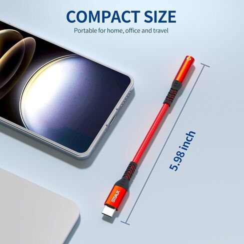 USB C إلى 3.5 مم محول مقبس سماعة الرأس (2 عبوة) لـ iPhone 16/16 Pro/15/15 Pro/Pro Max/Plus ، Type C Aux Aux Dongle Cable Compate مع iPad ، Samsung Galaxy S24 S23/S23/S22/S21ultra ، Macbook in Saudi Arabia