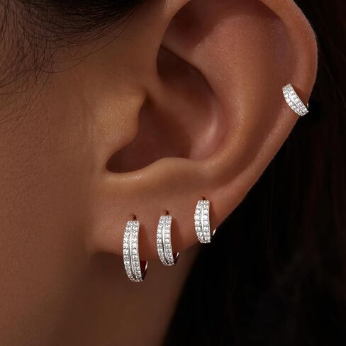 Small Gold Huggie Hoop Earrings Set for Women Men Hypoallergenic 14K Gold Plated Stack Cartilage Earrings, Multiple Piercing Lightweight Mini Thin Cute Dainty Trendy Jewelry Set Gifts for Women in Kuwait