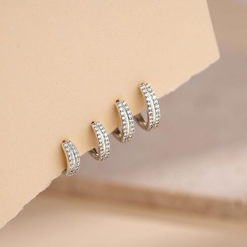 Small Gold Huggie Hoop Earrings Set for Women Men Hypoallergenic 14K Gold Plated Stack Cartilage Earrings, Multiple Piercing Lightweight Mini Thin Cute Dainty Trendy Jewelry Set Gifts for Women in Kuwait