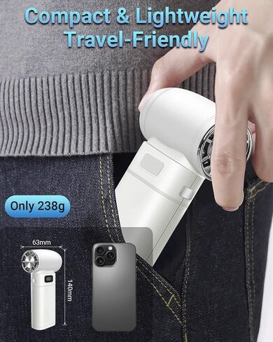 Handheld Mini Turbo Fan 120000RPM 6-Speed Turbo Power 9000mAh Portable High Speed Cooling Air Blower Cordless Air Duster Hair Dryer with LCD Display SOS Light for Travel Outdoor in Saudi Arabia
