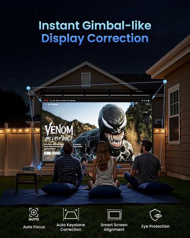 JMGO PicoPlay 1080P Smart Portable Projector, Google TV, 400ISO Lumens, 8W Dolby Digital, 3D-Active, HDR10, Mini Projector with WiFi & Bluetooth for Home, Outdoor, Include Optical Filter in Saudi Arabia