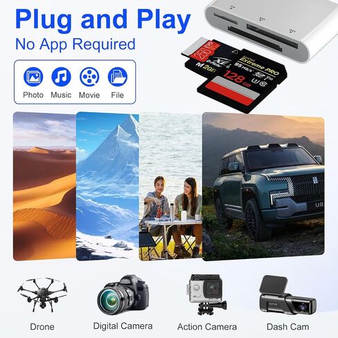 قارئ بطاقة XD USB C و Lightning ، 3 في 1 SD/TF/XD-Picture Card Reader ، محول بطاقة XD-Picture Card Plug OTG وتشغيل الكاميرا لجهاز iPhone 16/15/14 و iPad و MacBook و PC و Android in Kuwait