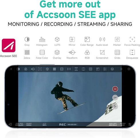 Accsoon SeeMo Pro SDI&HDMI Video Capture Adapter, 1080P 60FPS Real-time Monitoring/Livestreaming/Recording, HDMI to USB-C Video Capture Terminal, Turns iOS into On-Camera Monitor for Multiple Shooting in Saudi Arabia