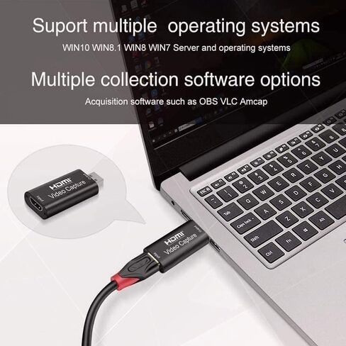 Video Capture Card, Hdmi Video Capture Card, USB Capture Card,4K HDMI to USB2.0, Record via DSLR Camcorder Cam for High Definition Acquisition, for Broadcasting, Amamzing Record, Meeting,ect. (Black) in Saudi Arabia