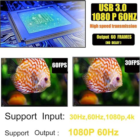 Video Capture Card, Hdmi Video Capture Card, USB Capture Card,4K HDMI to USB2.0, Record via DSLR Camcorder Cam for High Definition Acquisition, for Broadcasting, Amamzing Record, Meeting,ect. (Black) in Saudi Arabia