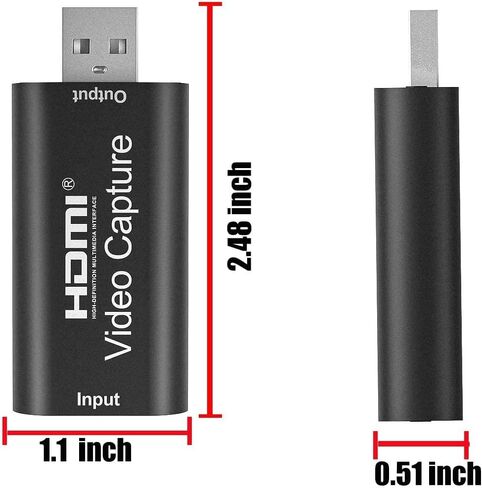 Video Capture Card, Hdmi Video Capture Card, USB Capture Card,4K HDMI to USB2.0, Record via DSLR Camcorder Cam for High Definition Acquisition, for Broadcasting, Amamzing Record, Meeting,ect. (Black) in Saudi Arabia
