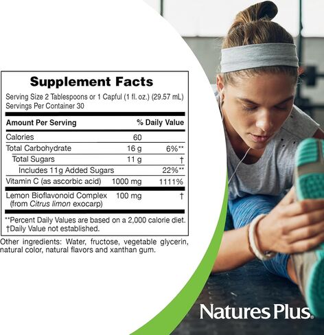 Natures Plus Vitamin C 1000 Mg Liquid Orange, 30 FZ in Saudi Arabia