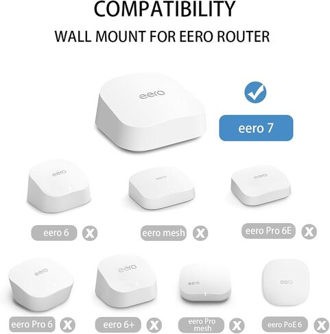 Wall Mount Holder Only for eero 7 Router - No Messy Wires, Space Saving, Wall Stand Bracket Compatible with eero 7 Mesh WiFi System (1-Pack,White) in Saudi Arabia