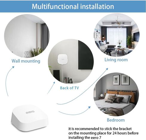 Wall Mount Holder Only for eero 7 Router - No Messy Wires, Space Saving, Wall Stand Bracket Compatible with eero 7 Mesh WiFi System (1-Pack,White) in Saudi Arabia