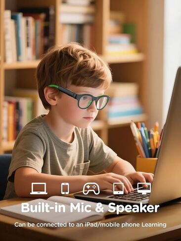 كيدز الأزرق ضوء النظارات مع صوت Bluetooth ، نظارات ذكية ، RGB 7-Color Light ، هدايا نظارات الأطفال الذكية in Kuwait