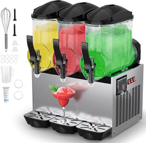 آلة شرب مركبة مزدوجة دبابة مزدوجة الخزان 1050W من الفولاذ المقاوم للصدأ Margarita النبيذ صانع Slush Smoothies لصنع مطعم بار حفلة in Kuwait