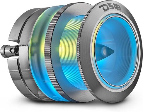 DS18 PRO-TW7LD 2.3" Neodymium Super Bullet Tweeter with Digital LED Lights - 1" Voice Coil, Transparent Polycarbonate Body and Bullet, 200W Max,100W RMS, 4 Ohms, Built-in Crossover - 1 Speaker in Saudi Arabia