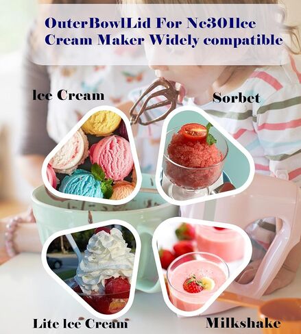 Outer Bowl Lid with Blade for Ninja Creami NC301 Replacement Lid with Attached Paddle Blade, Compatible with NC299AMZ/NC301/NC300/NC201/NC101 Series in Saudi Arabia