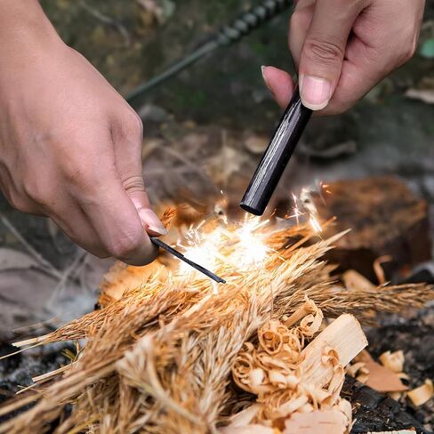 بداية النار ، 4 '' Ferro Rod Outdoor Survival Tools Flint and Steel with Stricker ، Paracord Paracord for Bushcraft ، Champing ، Theking Kits in Kuwait