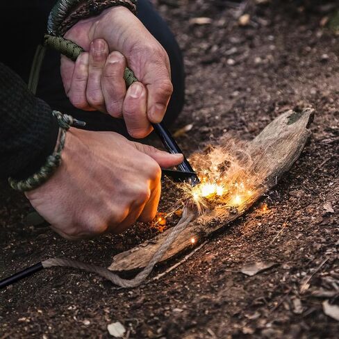 بداية النار ، 4 '' Ferro Rod Outdoor Survival Tools Flint and Steel with Stricker ، Paracord Paracord for Bushcraft ، Champing ، Theking Kits in Kuwait
