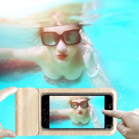 Waterproof Pouch,IPX8 Waterproof Case Bag Holder Dry Pouch to 7.5" for Kayaking Swimming Beach(Black) in Saudi Arabia
