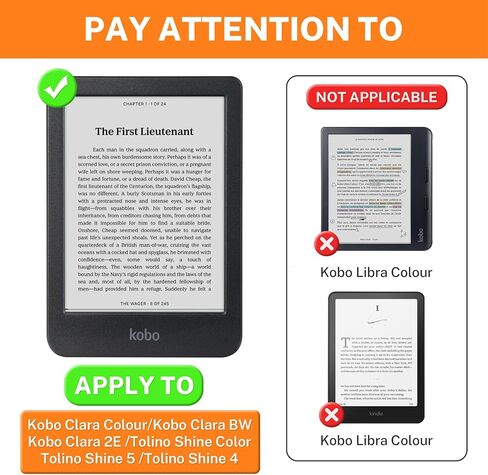 Case for kobo Clara BW/Clara 2E/Tolino Shine Color/Shine 5 /Shine 4, Includes a Screen Protector, with Auto Sleep/Wake, Premium PU Leather Cover (Blue) in Saudi Arabia